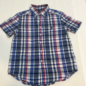Ralph Lauren Plaid cotton oxford short sleeve shirt- size 8